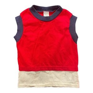 Vintage Wee Works Toddler Sleeveless Shirt Mesh Solid 90s 4T Boys